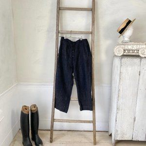 Gray and Black Checked French Wool Pants